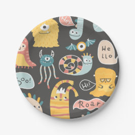 Platos Fiestas de pequeños monstruos