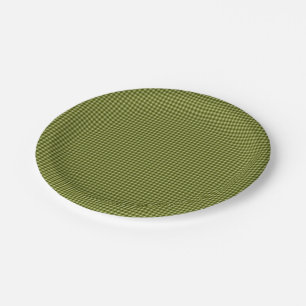 PLATOS FIESTAS Olive Green Gingham-PAPER