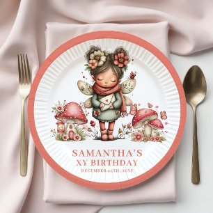 Platos Florales Rosados para Cumpleaños Mágico de 
