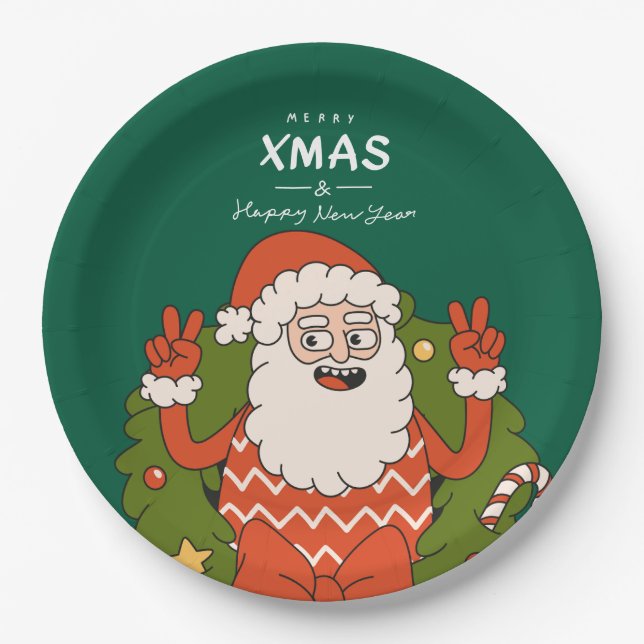 Platos Lindos de Navidad Groovy (Anverso)