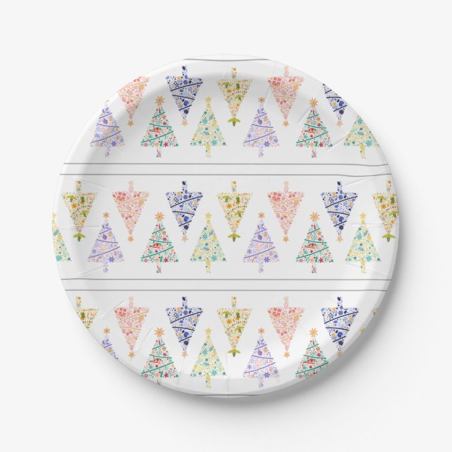 Platos modernos de Fiesta de árbol de Navidad - se (Anverso)