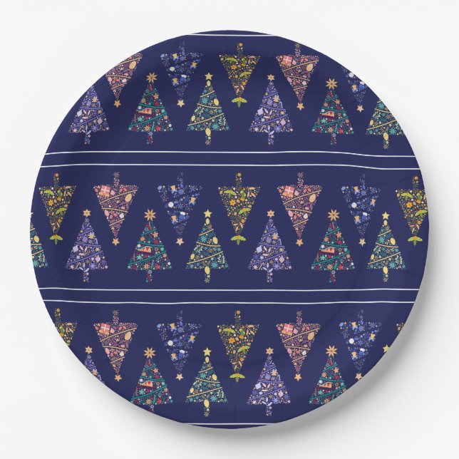 Platos modernos de Fiesta de árbol de Navidad - se (Anverso)