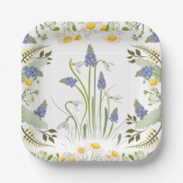 Platos para Almuerzo Cuadrados Flores de Verano