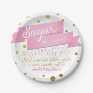 Platos para Baby Shower de Azúcar y Especias y Tod