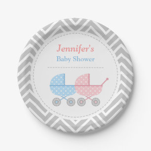 Platos para Baby Shower de Mellizos Rosado Azul Ca