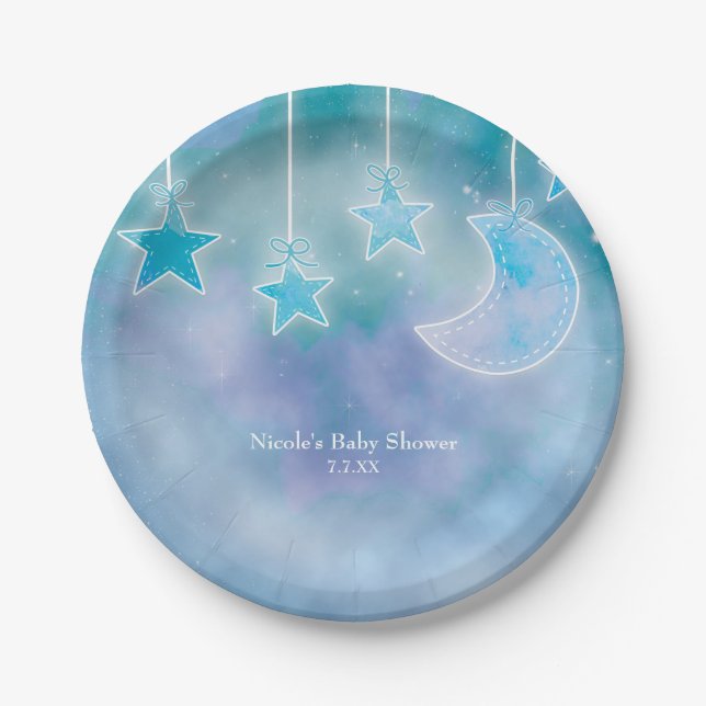 Platos para Baby Shower Galaxia Cielo Celestial Có (Anverso)