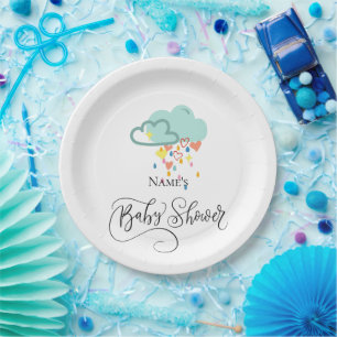 Platos para Baby Shower Niño Nube de Lluvia