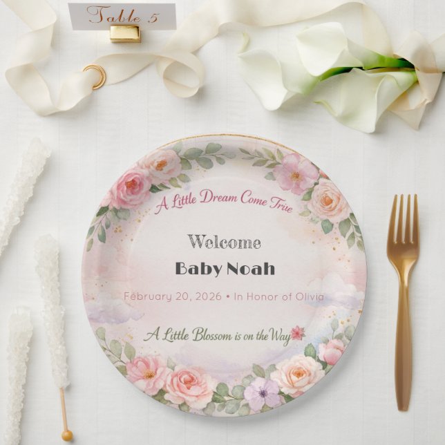 Platos para Baby Shower | Tema Sueño Floral (Boda)
