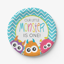 Platos para Cumpleaños del Primer Año de Monstruit