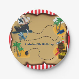 Platos para Fiesta de Cumpleaños con Mapa del Teso