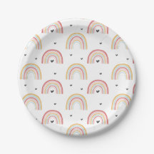 Platos para fiesta de cumpleaños de Arcoíris y Cor