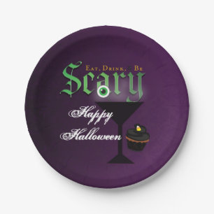 Platos para Fiesta de Halloween Morados de Come Be