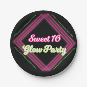 Platos para fiesta de Sweet 16 Glow