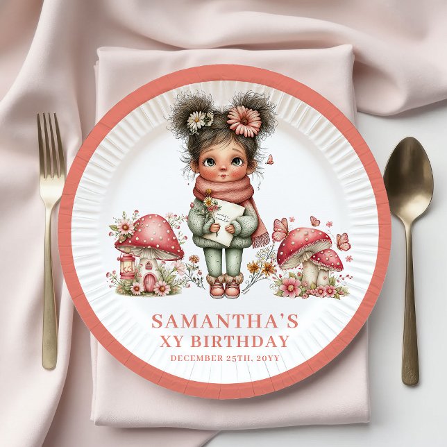 Platos Pastel Rosa para Cumpleaños de Whimsy Fairy (Whimsy Fairy 1st Birthday Pastel Pink Plates)