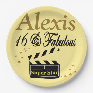 PLATOS PERSONALIZADOS 16 Y FABULOUS SUPER STAR