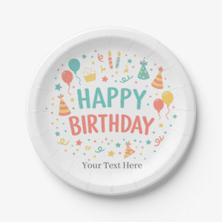 Platos Personalizados de Cumpleaños Feliz para Fie
