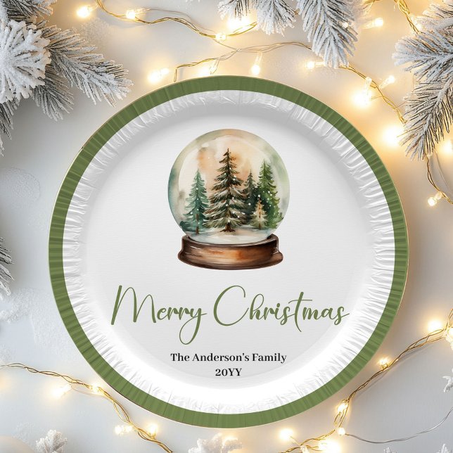 Platos personalizados de Navidad para vacaciones e (Scandinavian Holiday Christmas Personalized Plates)