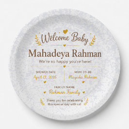 Platos personalizados para fiesta de bienvenida al