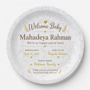 Platos personalizados para fiesta de bienvenida al