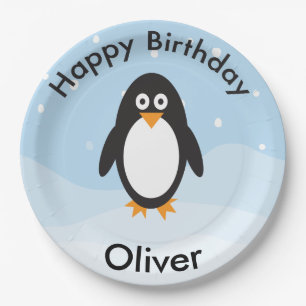 Platos pingüinos para fiestas de cumpleaños para