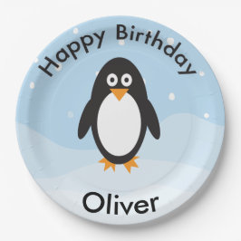 Platos pingüinos para fiestas de cumpleaños para c