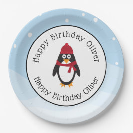 Platos pingüinos para fiestas de cumpleaños para c