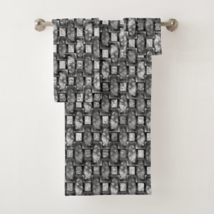 Platos rectangulares tallados y manchados, gris ne