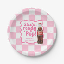 Platos Rosados para Baby Shower 'Está Lista para P