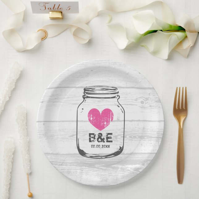 Platos rústicos de fiesta de bodas en tarro de alb (Boda)