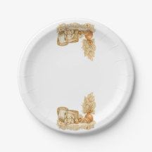 Platos sencillos de acuarela boho para baby shower