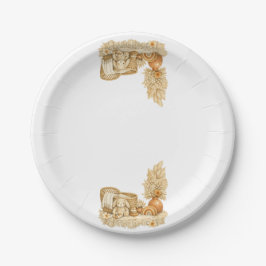 Platos sencillos de acuarela boho para baby shower