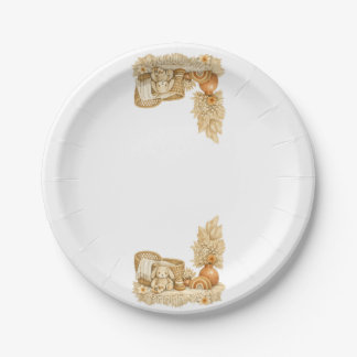 Platos sencillos de acuarela boho para baby shower
