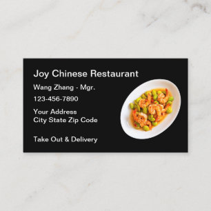Platos sencillos de cocina china, tarjetas de visi