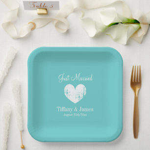 Platos turquesa Guay para fiestas de boda azules y