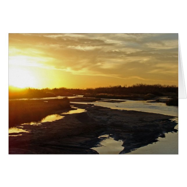 Platte River at Sunset All Occasis Greeting Card (Anverso (Horizontal))