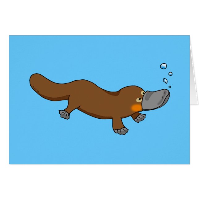 Platypus pato-cargado en cuenta natación linda (Anverso (Horizontal))