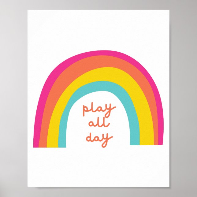 play.all.day.rainbow Poster & impresiones (Frente)