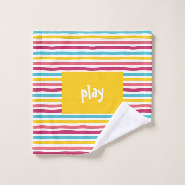 "play" Colorful Striped Candy Funny (Toallita)