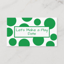 Play Date Green Polka Dot - Tarjeta de presentació