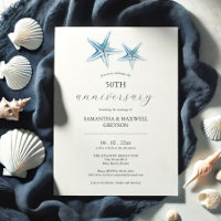 Playa 50 Aniversario Boda Invitación Starfish