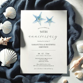 Playa 50 Aniversario Boda Invitación Starfish