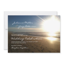 Playa al atardecer - invitación a la boda