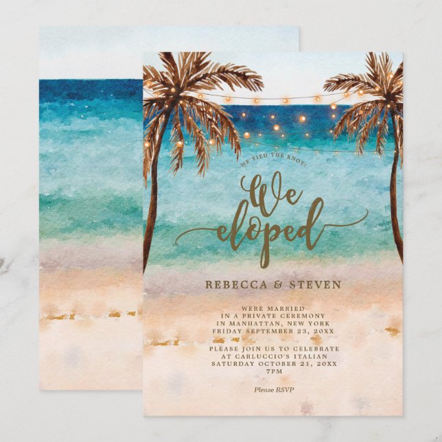 playa atamos el nudo que eloped invitación (Anverso / Reverso)