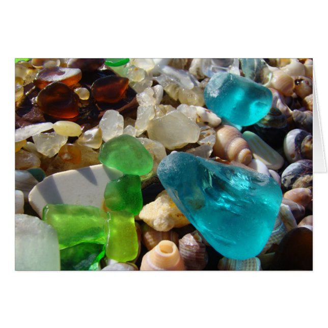 Playa Azul Mar Verde Vidrio Agate Rocas Estanques (Anverso (Horizontal))