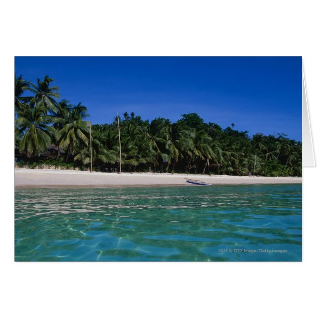 Playa, balsa a lo lejos (Anverso (Horizontal))