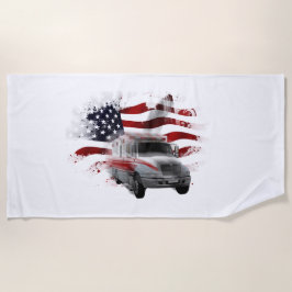 Playa Bandera de Estados Unidos Toalla de Ambulancia EMT