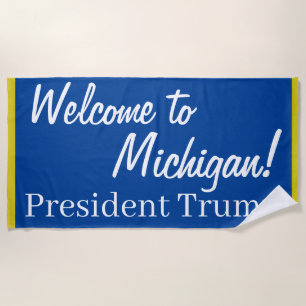 Playa ¡Bienvenidos A Michigan! Toalla de la marcha de Tr