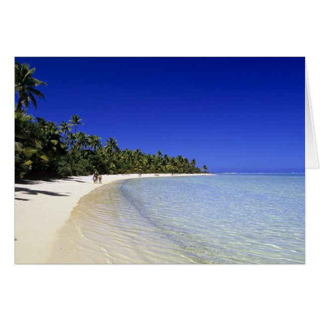 Playa bordeada de palmeras Islas Cook 8 (Anverso (Horizontal))