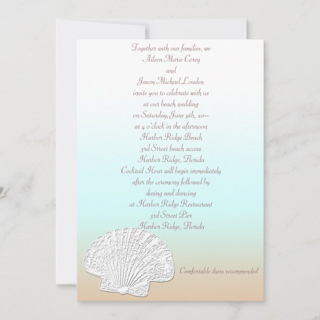 Playa con invitación a la boda (Anverso)