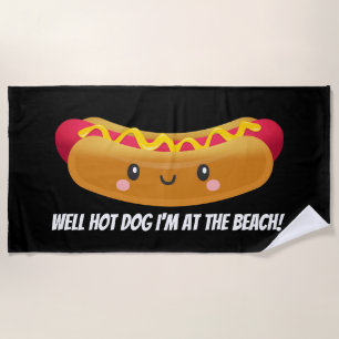 Playa Cute celebrando la toalla de perrito calient